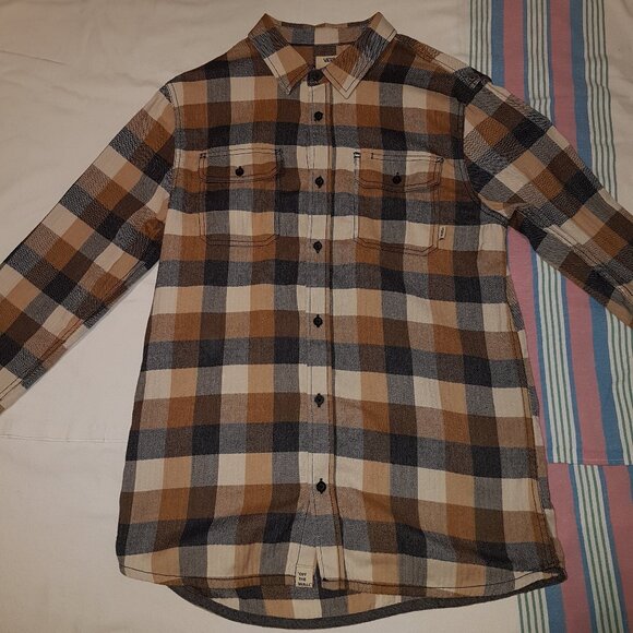 Vans Box Flannel Plaid Long Sleeve Shirt Off the Wall size Large - Picture 1 of 6